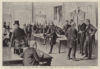 Levee w Horse Guards w oczekiwaniu na księcia Cambridge (litografia) autorstwa Reginald Thomas Cleaver