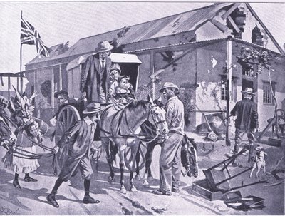 Co oznacza ewakuacja dla lojalnych kolonistów, ilustracja z "After Pretoria: The Guerilla War". autorstwa Reginald Thomas Cleaver