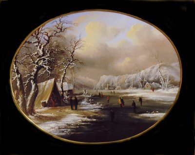 Łyżwiarstwo zimowe w New Jersey, ca. 1847. autorstwa Regis Francois Gignoux