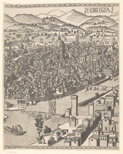 Widok na Florencję (część środkowa) Fiorenza (tytuł na obiekcie) autorstwa Reichsdruckerei