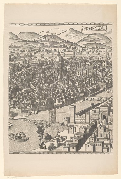 Widok na Florencję (część środkowa) Fiorenza (tytuł na obiekcie) autorstwa Reichsdruckerei
