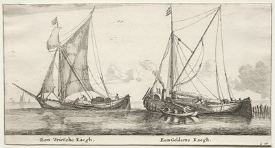 Statki Amsterdamu: Bilander fryzyjski. Bilander Gelderland. autorstwa Reinier Nooms