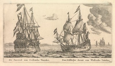 Holenderskie statki "Paerrel" i "Dubbelen Arent autorstwa Reinier Nooms