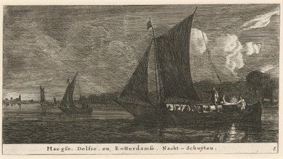 Nocne łodzie do Hagi, Delft i Amsterdamu autorstwa Reinier Nooms, called Zeeman