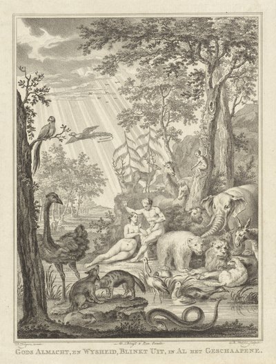 Adam i Ewa w raju autorstwa Reinier Vinkeles (I)