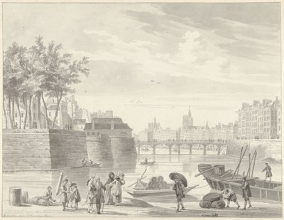Widok na Pont Rouge, Paryż autorstwa Reinier Vinkeles (I)