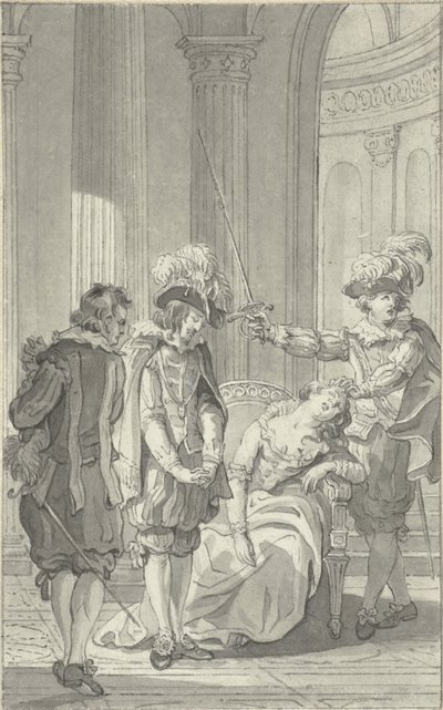 Ilustracja do sztuki Ines de Castro autorstwa Rhijnvisa Feith autorstwa Reinier Vinkeles (I)