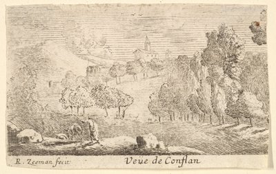 Veüe de Conflans, połowa XVII wieku. autorstwa Reinier Zeeman
