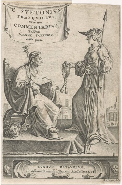 Cokół z cesarzem na swoim miejscu Strona tytułowa dla: J. Schild, [Opera], 1656 autorstwa Reinier van Persijn
