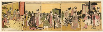 Parodia księcia Genji i jego procesji autorstwa Chōkyōsai Eiri