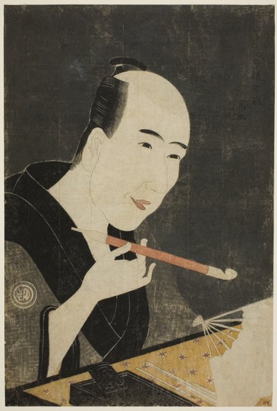 Portret Santo Kyodena, mistrza Kyobashi (Edo hana Kyobashi natori) autorstwa Chōkyōsai Eiri