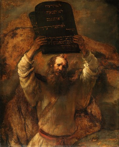 Mojżesz z tablicami Prawa autorstwa Rembrandt
