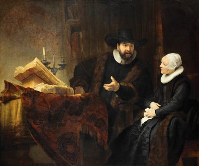 Mennonicki kaznodzieja Cornelis Claesz Anslo (1592-1646) i jego żona Aeltje Gerritsdr Schouten autorstwa Rembrandt