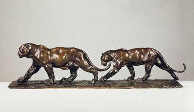 Dwa Jaguary (brąz) autorstwa Rembrandt Bugatti