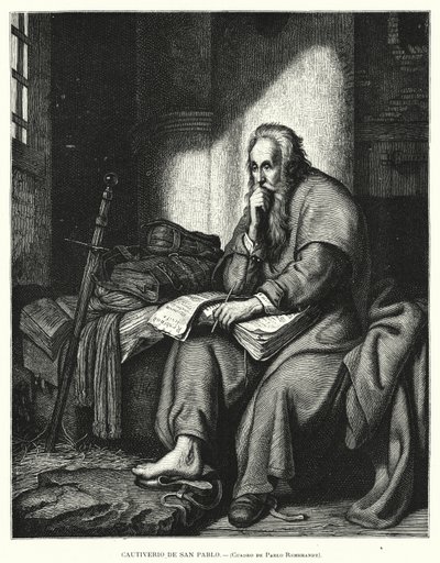 Św. Paweł w więzieniu (lito) autorstwa Rembrandt Harmensz. van Rijn (after)