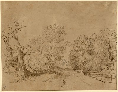 Leśna droga autorstwa Rembrandt Harmensz. van Rijn