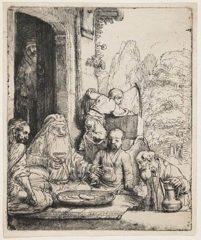 Abraham zabawiający aniołów autorstwa Rembrandt van Rijn