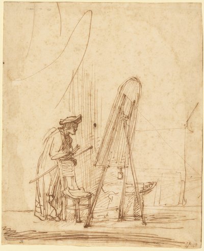 Artysta w swoim studio autorstwa Rembrandt Harmensz. van Rijn