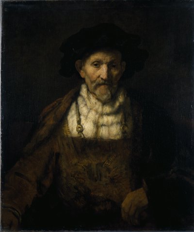 Starzec w fantazyjnym stroju (olej na płótnie) autorstwa Rembrandt Harmensz. van Rijn
