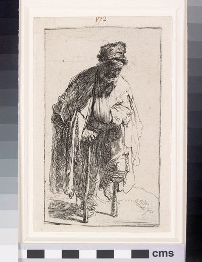 Żebrak z drewnianą nogą, ok. 1630 (akwaforta) autorstwa Rembrandt van Rijn