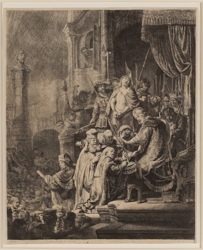 Chrystus przed Piłatem: duży talerz autorstwa Rembrandt van Rijn