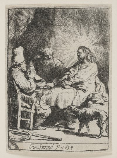 Chrystus w Emaus: mniejszy talerz autorstwa Rembrandt van Rijn