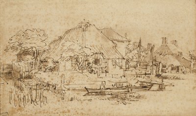 Domek nad kanałem, ok. 1650?-53 autorstwa Rembrandt van Rijn