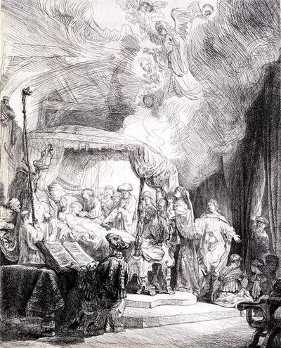 Śmierć Dziewicy (pióro i atrament na papierze) autorstwa Rembrandt Harmensz. van Rijn