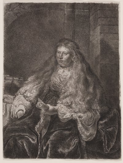 Dziewczyna z długimi włosami opadającymi na ramiona, czyli „Wielka żydowska panna młoda” autorstwa Rembrandt van Rijn