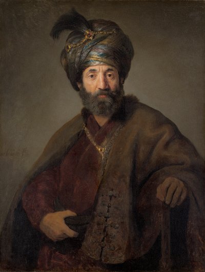 Mężczyzna w stroju orientalnym, ok. 1635 (olej na płótnie) autorstwa Rembrandt van Rijn