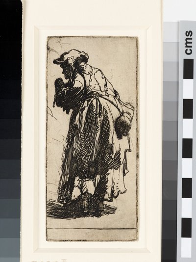 Stara żebraczka z tykwą, ok. 1629 (akwaforta) autorstwa Rembrandt van Rijn