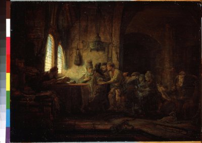 Przypowieść o robotnikach na winnicy lub przypowieść o robotnikach jedenastej godziny (Przypowieść o robotnikach na winnicy). Obraz Harmenszoon van Rijn znany jako Rembrandt (1606-1669) autorstwa Rembrandt Harmensz. van Rijn