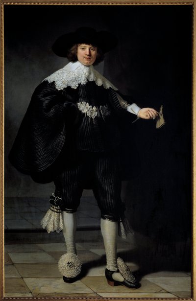 Portret Maertensa Soolmansa Obraz Harmensza Van Rijna Rembrandta (1606-1669) 1634 Ze zbiorów prywatnych - Portret Maertensa Soolmansa. Obraz Harmensza Van Rijna Rembrandta (1606-1669) autorstwa Rembrandt van Rijn
