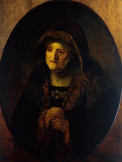 Prorokini Hannah (Matka Artysty) autorstwa Rembrandt Harmensz. van Rijn
