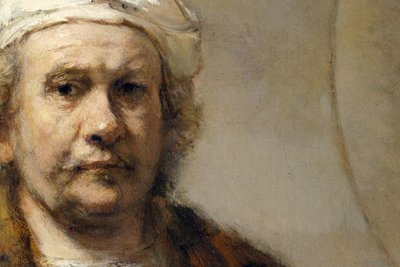 Rembrandt - Autoportret (fragment) autorstwa Rembrandt Harmensz. van Rijn