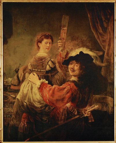 Rembrandt i Saskia w przypowieści o synu marnotrawnym (olej na płótnie) autorstwa Rembrandt Harmensz. van Rijn