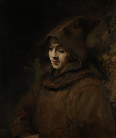 Syn Rembrandta Tytus w habicie mnicha autorstwa Rembrandt van Rijn
