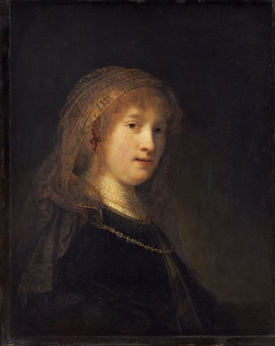 Saskia van Uylenburgh, ok. 1634-1640 (olej na panelu) autorstwa Rembrandt van Rijn