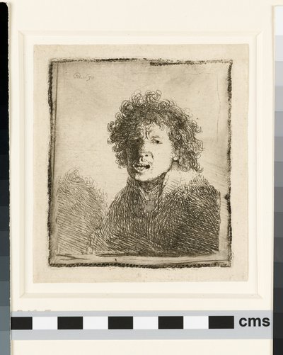 Autoportret z otwartymi ustami autorstwa Rembrandt van Rijn