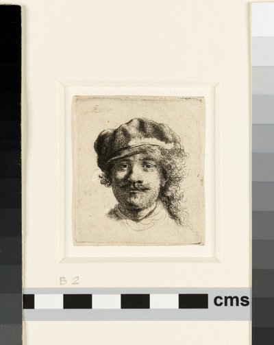 Autoportret w miękkiej czapce, ok. 1634 (akwaforta) autorstwa Rembrandt van Rijn