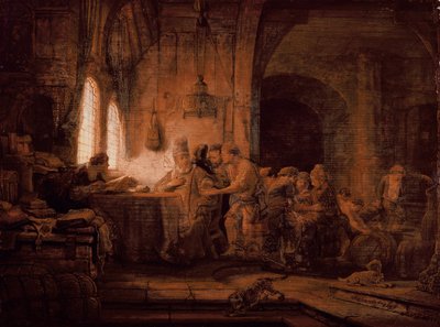Przypowieść o robotnikach w winnicy autorstwa Rembrandt van Rijn