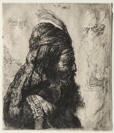 Trzecia orientalna głowa autorstwa Rembrandt Harmensz. van Rijn