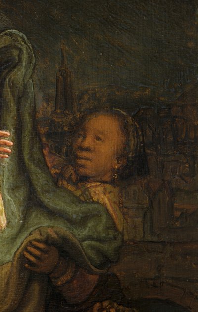 Nawiedzenie, szczegół autorstwa Rembrandt van Rijn