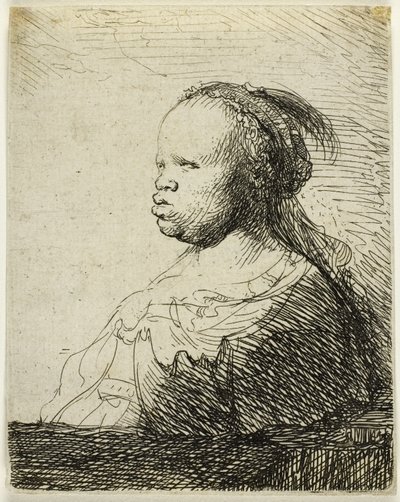 Biała Murzynka, ok. 1630 r. (akwaforta na papierze) autorstwa Rembrandt Harmensz. van Rijn