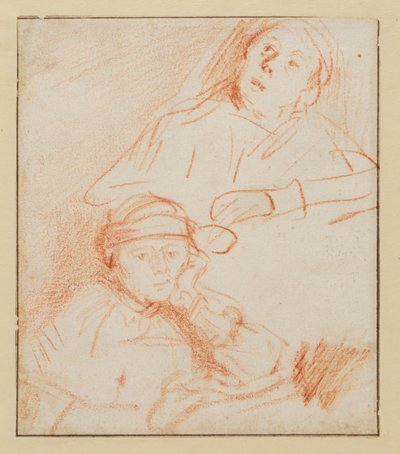 Dwa studia Saskii, 1636 - 1637 ok autorstwa Rembrandt van Rijn