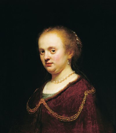 Młoda kobieta ze złotym łańcuszkiem autorstwa Rembrandt Harmensz. van Rijn