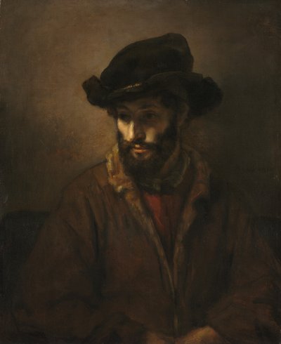 Brodaty mężczyzna w kapeluszu autorstwa Rembrandt van Rijn