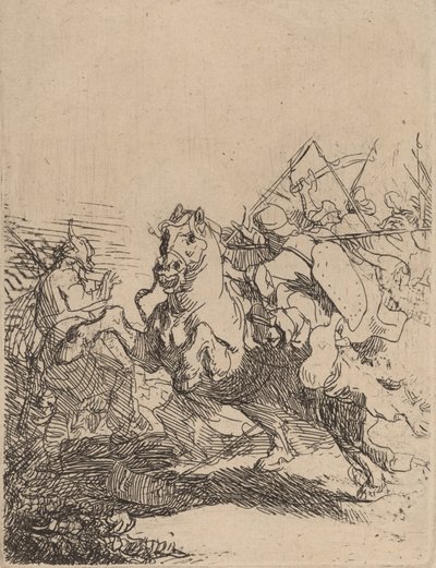 Walka kawalerii, c. 1632. autorstwa Rembrandt van Rijn