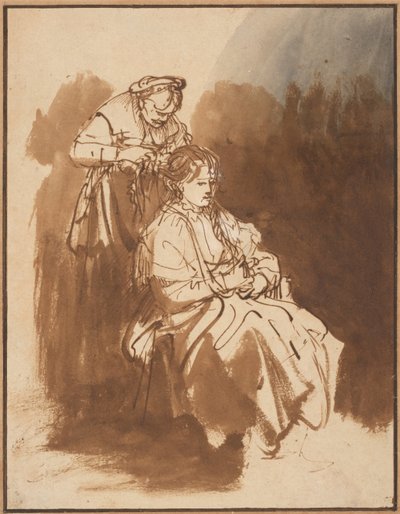 Młoda kobieta z zaplecionymi włosami, ok. 1637 autorstwa Rembrandt van Rijn