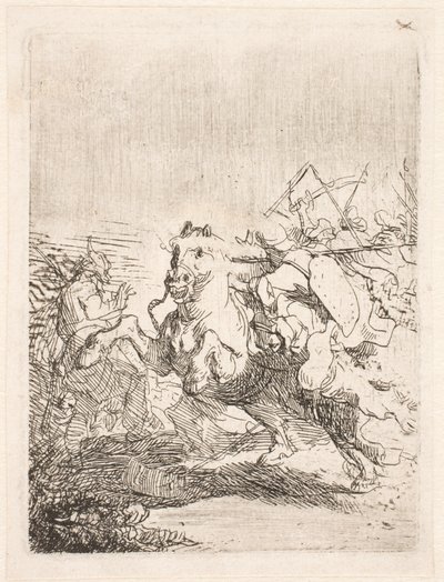Bitwa kawalerii autorstwa Rembrandt van Rijn